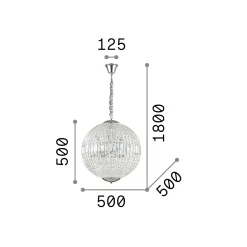 Lampada a sospensione LUXOR SP8, Lampadario, Luminare sospeso, Lampada a pendente, 50x50h75 cm, Cromo<Dmora Best Sale