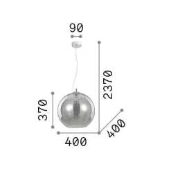 Lampada a sospensione NEMO SP1 D40 FUME', Lampadario, Luminare sospeso, Lampada a pendente, 40x40h62 cm,<Dmora Discount