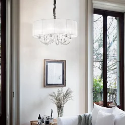 Lampada a sospensione SWAN SP6, Lampadario, Luminare sospeso, Lampada a pendente, 69x69h59 cm,<Dmora Online