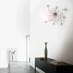 Lampada da parete, Luminaria da parete, Luce a muro, Faretto a muro, 72x72h24 cm, Cromo<Dmora Clearance