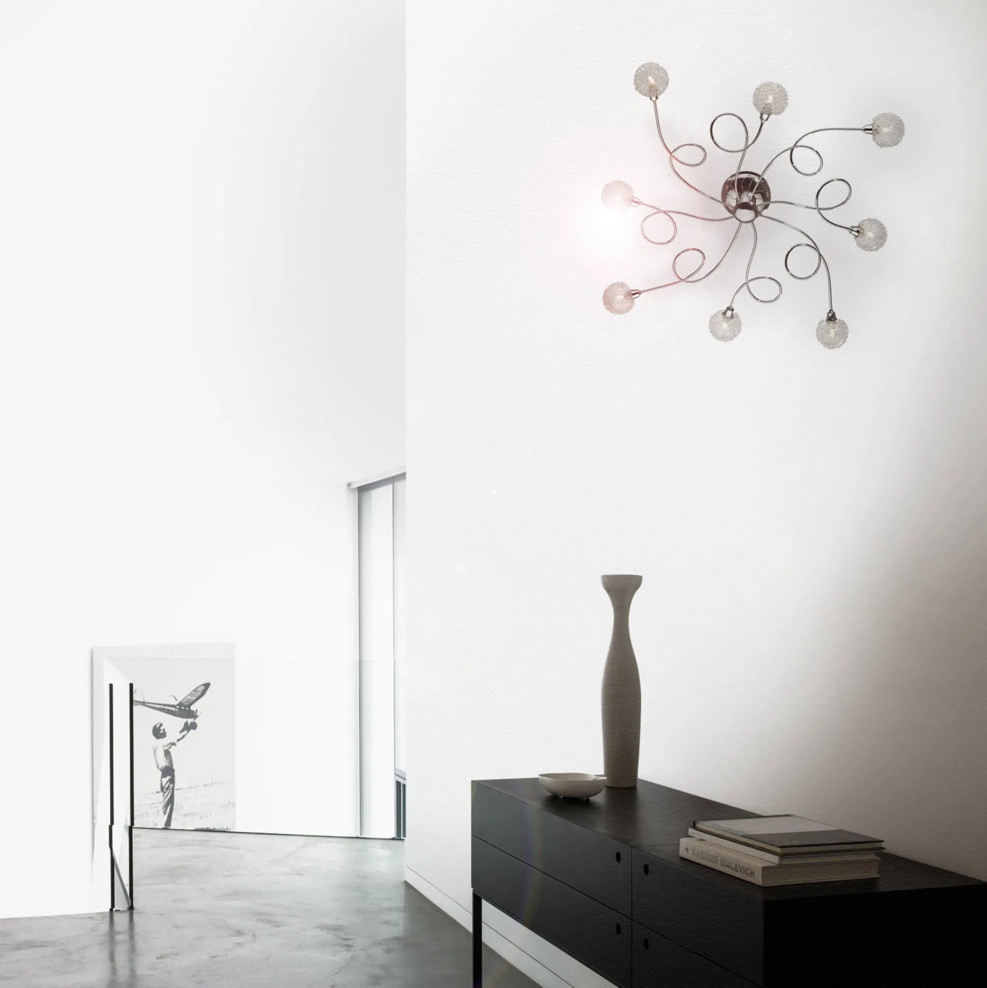 Lampada da parete, Luminaria da parete, Luce a muro, Faretto a muro, 72x72h24 cm, Cromo<Dmora Clearance