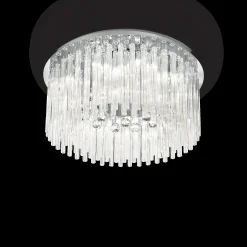 Lampada da soffitto, Plafone, Luminaria a soffitto, Luce per soffitto, 65x65h29 cm, Cromo<Dmora Shop