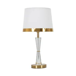 Lampada da tavolo Arriccio, 30x30 h56 cm, Bianco e Oro<Dmora Cheap