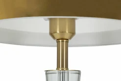 Lampada da tavolo Arriccio, 30x30 h56 cm, Bianco e Oro<Dmora Cheap