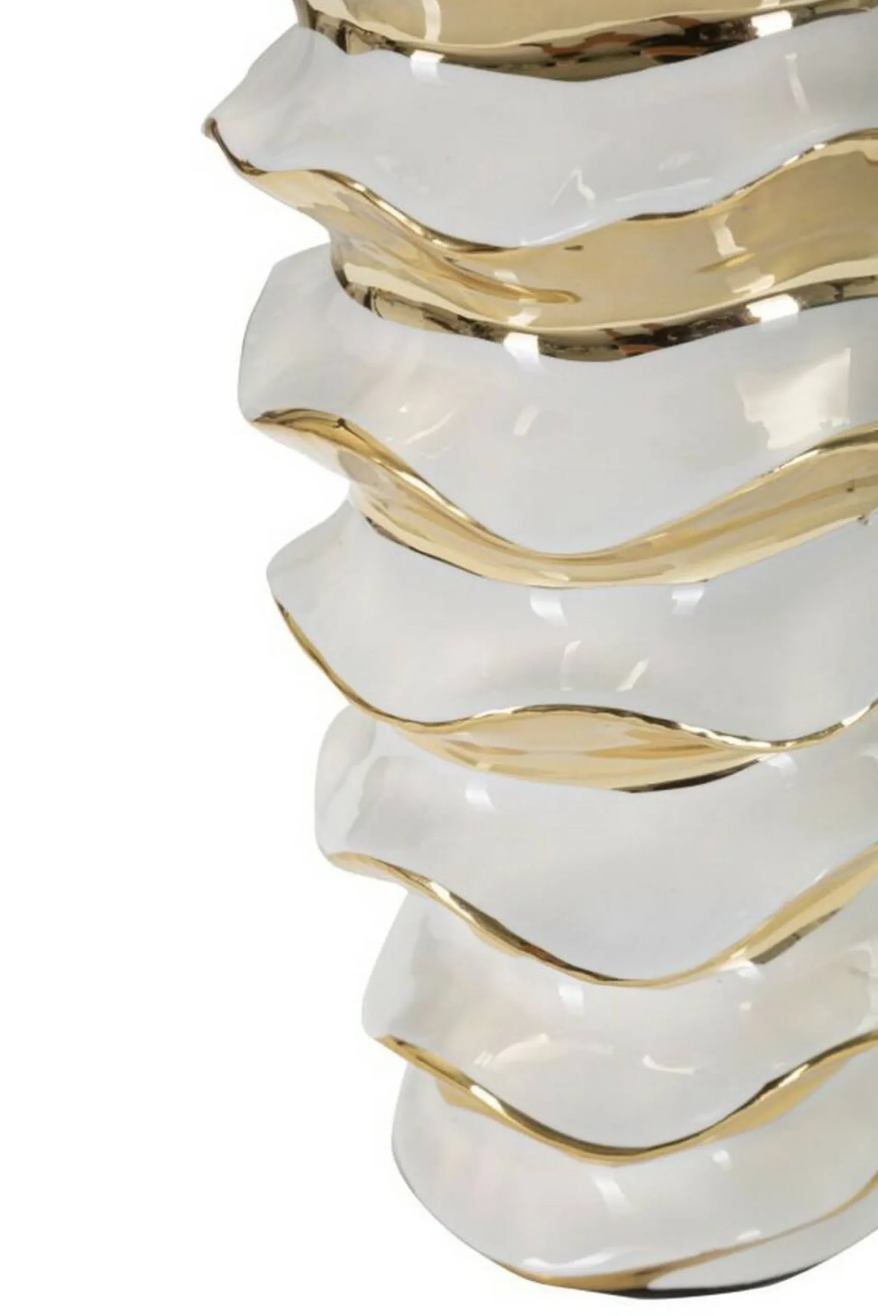Lampada da tavolo Ashcan, 33x33 h53 cm, Bianco e Oro<Dmora Cheap