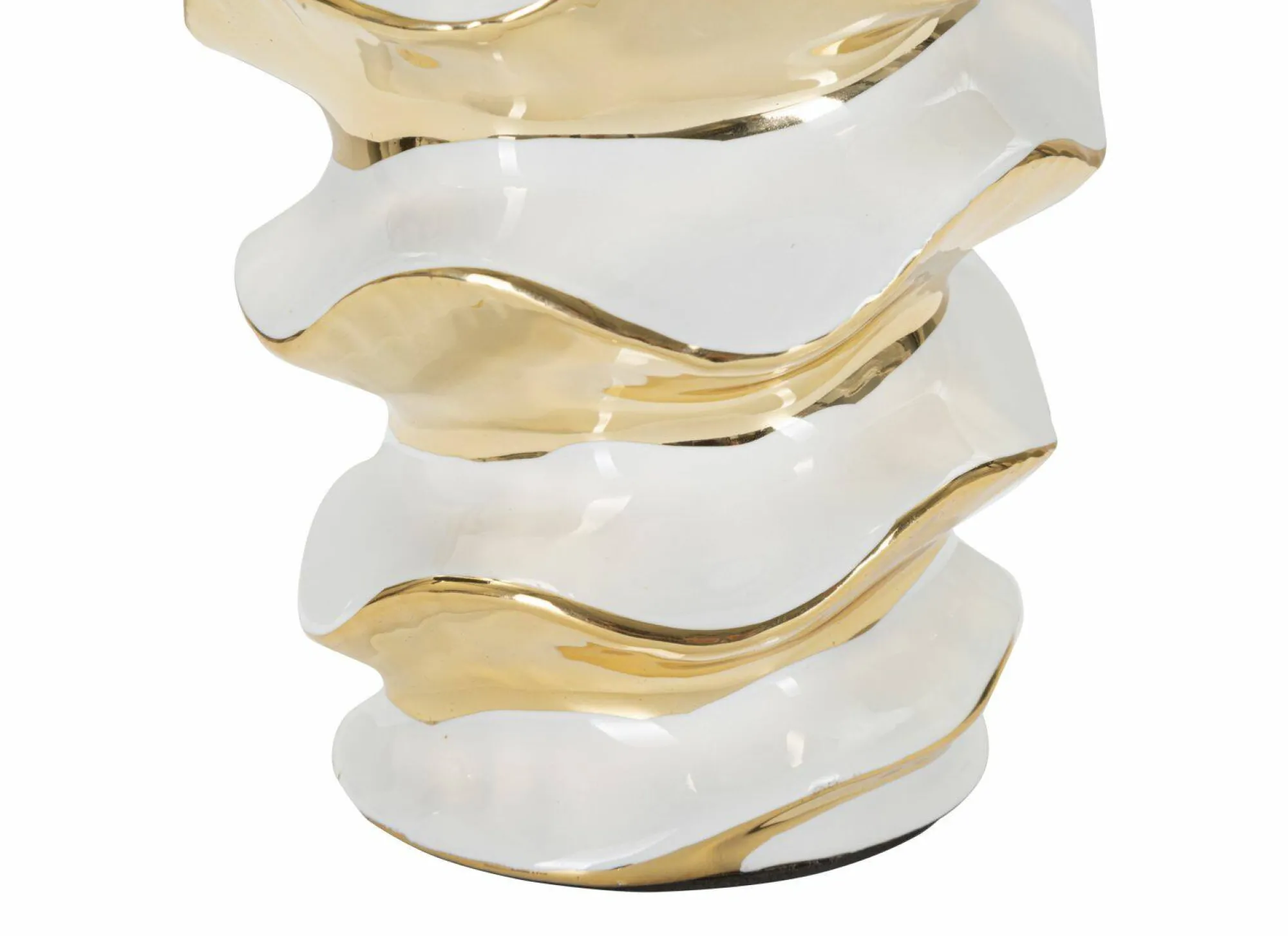 Lampada da tavolo Ashcan, 33x33 h53 cm, Bianco e Oro<Dmora Cheap