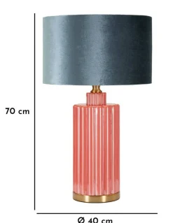 Lampada da tavolo Cosentino, 40x40 h70 cm, Rosso e Blu<Dmora Online