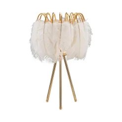 Lampada da tavolo Estofado, 40x40 h60 cm, Bianco e Oro<Dmora Flash Sale