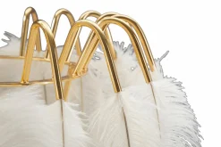 Lampada da tavolo Estofado, 40x40 h60 cm, Bianco e Oro<Dmora Flash Sale