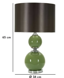 Lampada da tavolo Falletto, 38x38 h65 cm, Verde e Grigio<Dmora New