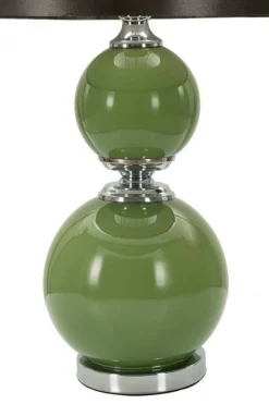 Lampada da tavolo Falletto, 38x38 h65 cm, Verde e Grigio<Dmora New