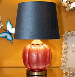 Lampada da tavolo Fibocchi, 33x33 h50 cm, Rosso e Blu<Dmora Cheap