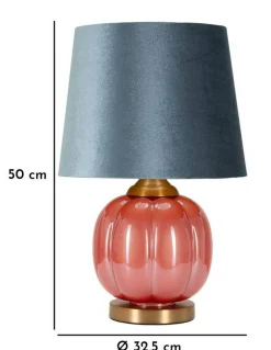 Lampada da tavolo Fibocchi, 33x33 h50 cm, Rosso e Blu<Dmora Cheap