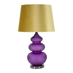 Lampada da tavolo Genovesi, 40x40 h70 cm, Viola e Giallo<Dmora Discount