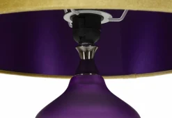 Lampada da tavolo Genovesi, 40x40 h70 cm, Viola e Giallo<Dmora Discount