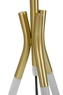 Lampada da tavolo Gongbi, 28x28 h57 cm, Bianco e Oro<Dmora Hot