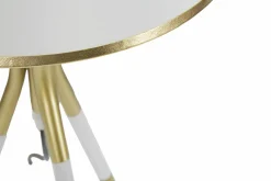 Lampada da tavolo Gongbi, 28x28 h57 cm, Bianco e Oro<Dmora Hot