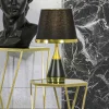Lampada da tavolo Grattage, 28x28 h50 cm, Nero e Oro<Dmora Discount
