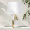 Lampada da tavolo Mondriam, Bianco e Oro, 33x33 h54 cm<Dmora Cheap