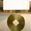 Lampada da tavolo Papier, 30x30 h53 cm, Bianco e Oro<Dmora Best Sale