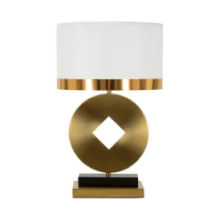Lampada da tavolo Papier, 30x30 h53 cm, Bianco e Oro<Dmora Best Sale