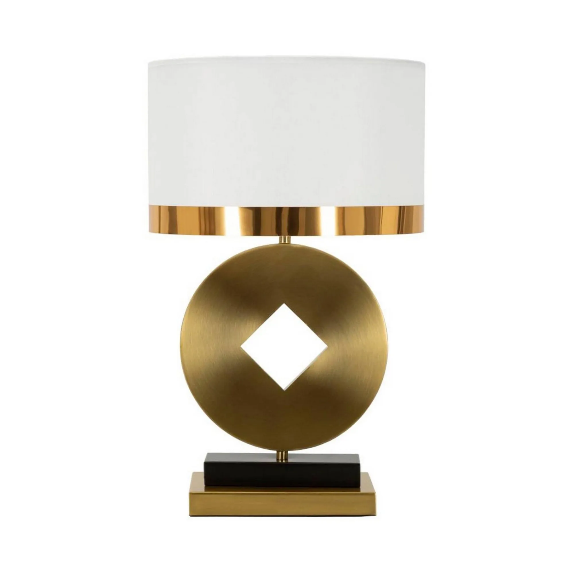 Lampada da tavolo Papier, 30x30 h53 cm, Bianco e Oro<Dmora Best Sale