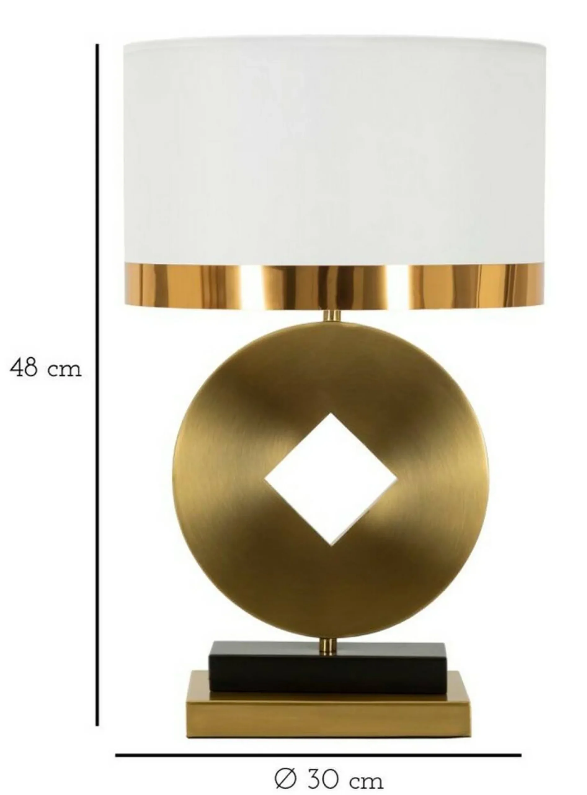 Lampada da tavolo Papier, 30x30 h53 cm, Bianco e Oro<Dmora Best Sale