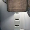 Lampada da tavolo Presolana, 33x33 h57 cm, Bianco e Grigio<Dmora Online