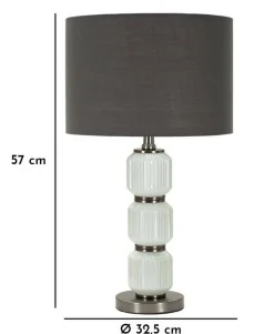 Lampada da tavolo Presolana, 33x33 h57 cm, Bianco e Grigio<Dmora Online