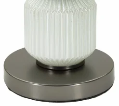 Lampada da tavolo Presolana, 33x33 h57 cm, Bianco e Grigio<Dmora Online