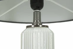 Lampada da tavolo Presolana, 33x33 h57 cm, Bianco e Grigio<Dmora Online
