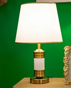 Lampada da tavolo Sinopia, Bianco e Oro, 31x31 h52 cm<Dmora Flash Sale