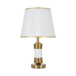 Lampada da tavolo Sinopia, Bianco e Oro, 31x31 h52 cm<Dmora Flash Sale