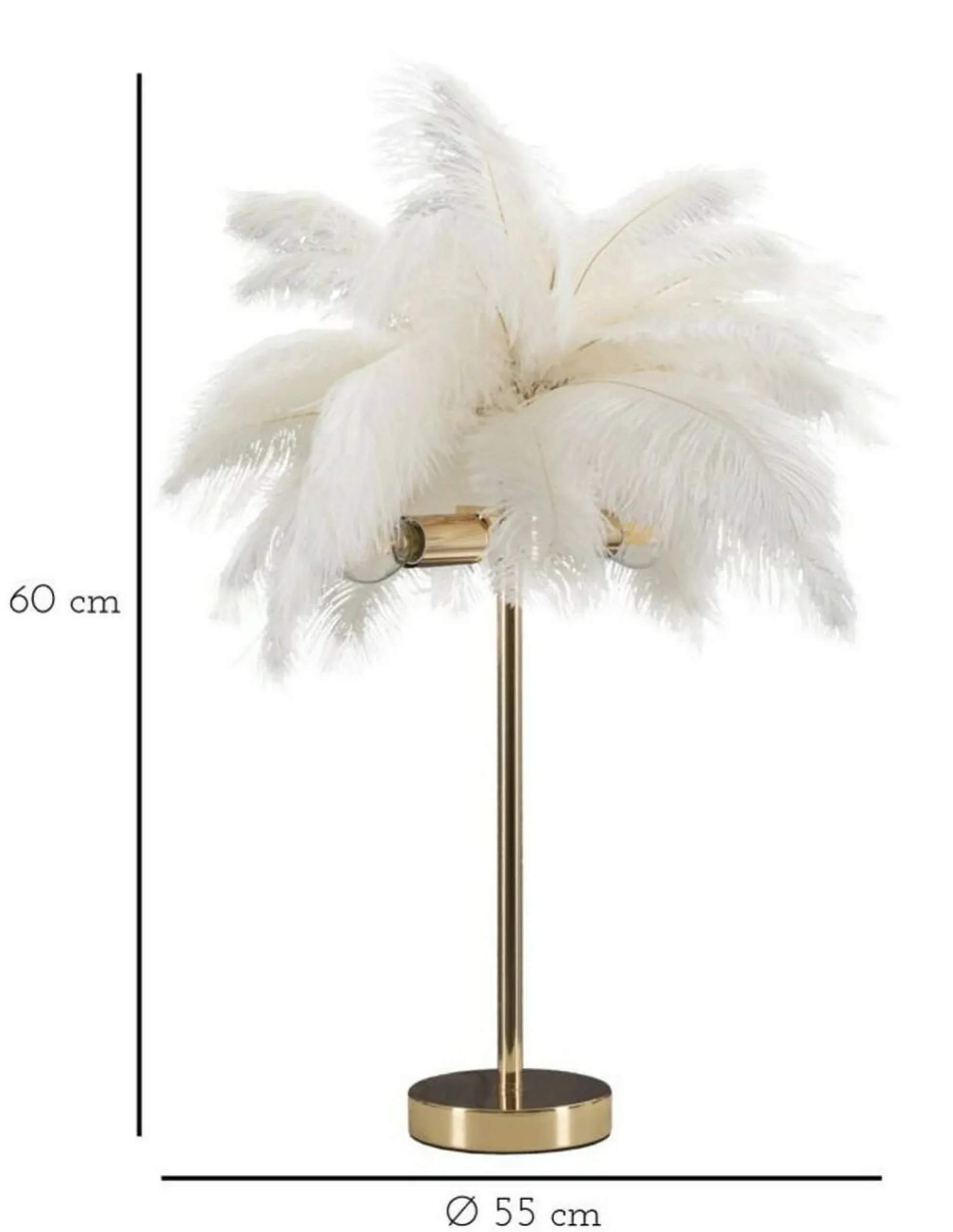 Lampada da tavolo Sinopia, Bianco e Oro, 40x40 h55 cm<Dmora Store