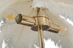 Lampada da tavolo Sinopia, Bianco e Oro, 40x40 h55 cm<Dmora Store