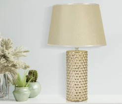 Lampada da tavolo Supreme, Bianco e Oro, 30x30 h48 cm<Dmora Hot