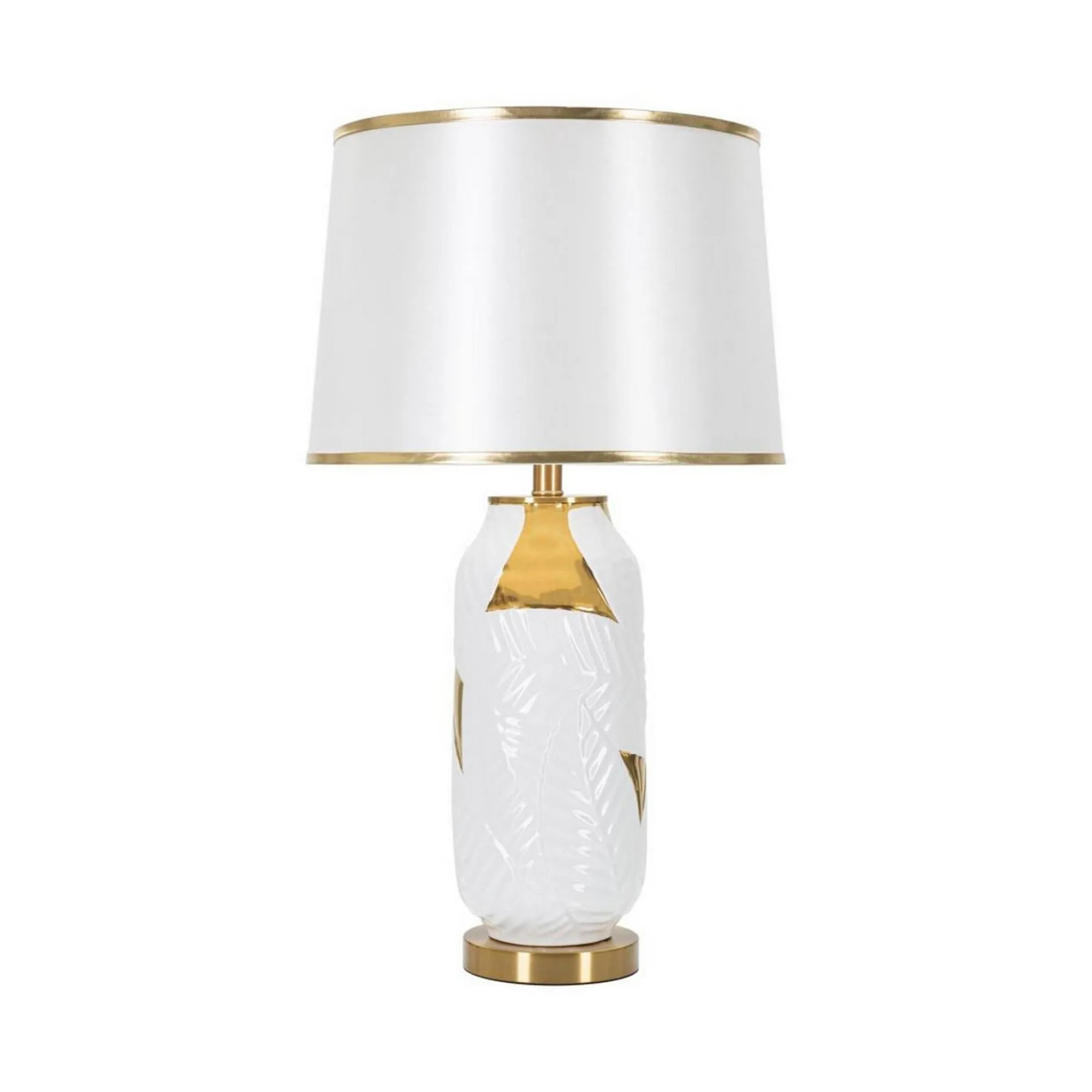Lampada da tavolo Trompe, 40x40 h70 cm, Bianco e Oro<Dmora Cheap