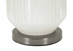 Lampada da tavolo Vidardo, 38x38 h65 cm, Bianco e Grigio<Dmora New