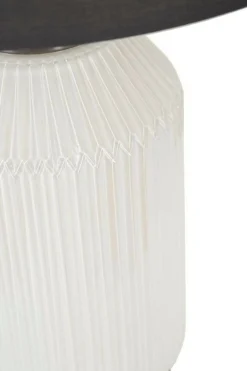 Lampada da tavolo Vidardo, 38x38 h65 cm, Bianco e Grigio<Dmora New