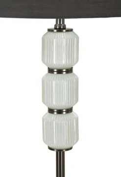 Lampada da terra Andevenno, 43x43 h163 cm, Bianco e Grigio<Dmora Clearance