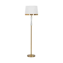 Lampada da terra Craquelure, 40x40 h153 cm, Bianco e Oro<Dmora Cheap