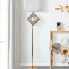 Lampada da terra Inchiostro, 40x40 h161 cm, Bianco e Oro<Dmora Outlet