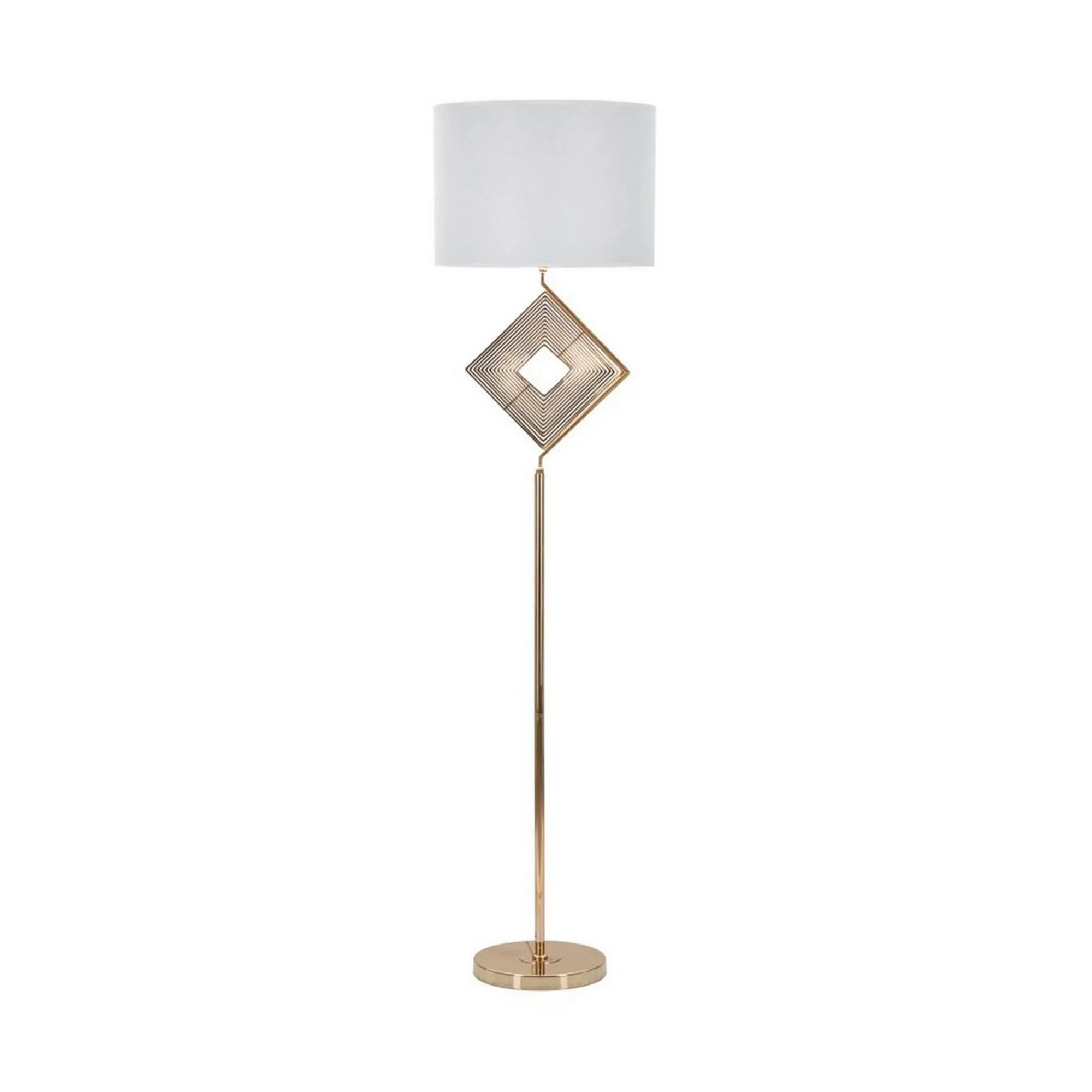 Lampada da terra Inchiostro, 40x40 h161 cm, Bianco e Oro<Dmora Outlet