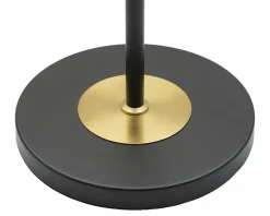 Lampada da terra Marouflage, 35x35 h153 cm, Nero e Oro<Dmora Store