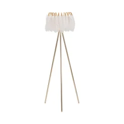 Lampada da terra Millefleur, 46x46 h147 cm, Bianco e Oro<Dmora New