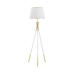Lampada da terra Murales, 61x61 h154 cm, Bianco e Oro<Dmora Best