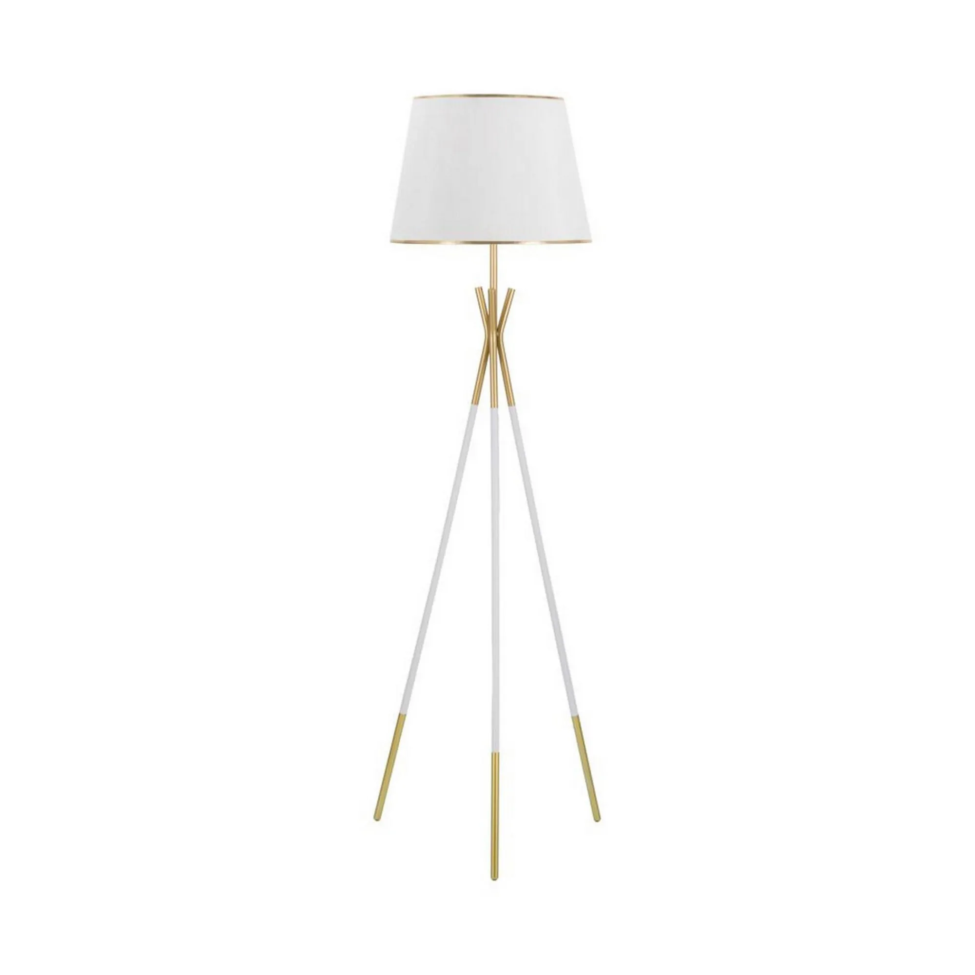 Lampada da terra Murales, 61x61 h154 cm, Bianco e Oro<Dmora Best