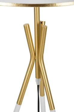 Lampada da terra Murales, 61x61 h154 cm, Bianco e Oro<Dmora Best