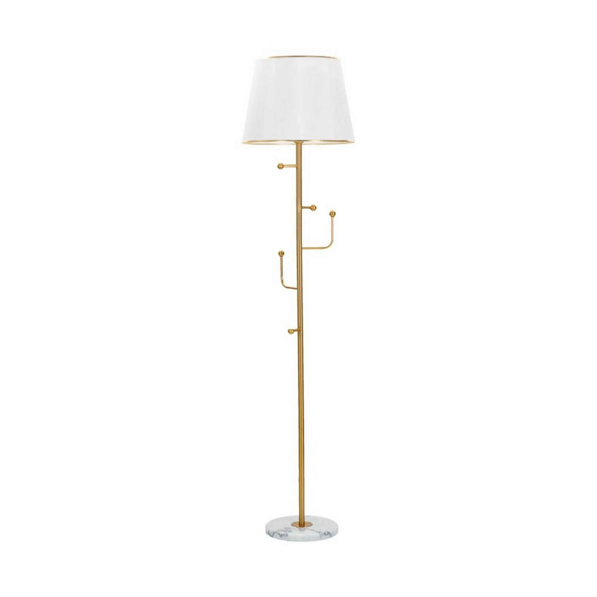 Lampada da terra Tano, 41x41 h173 cm, Bianco e Oro<Dmora Best Sale