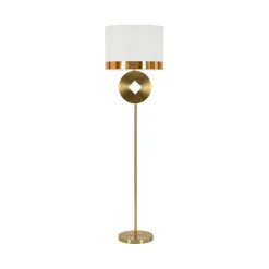 Lampada da terra Telero, 40x40 h151 cm, Bianco e Oro<Dmora Fashion